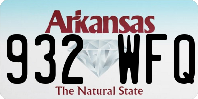 AR license plate 932WFQ