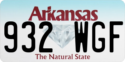 AR license plate 932WGF