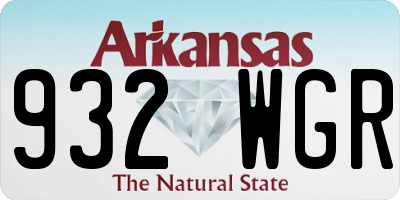 AR license plate 932WGR