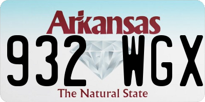 AR license plate 932WGX