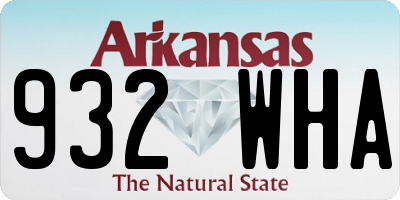 AR license plate 932WHA