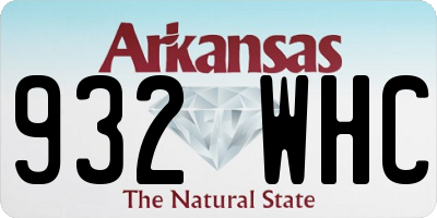 AR license plate 932WHC