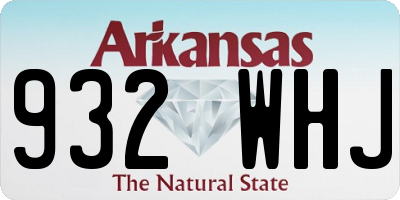 AR license plate 932WHJ