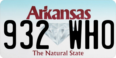 AR license plate 932WHO