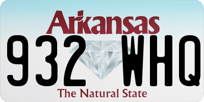 AR license plate 932WHQ