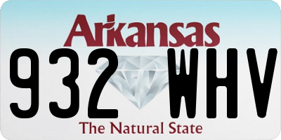 AR license plate 932WHV