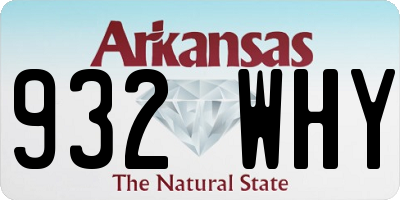 AR license plate 932WHY
