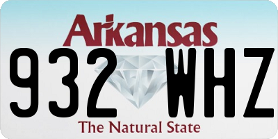 AR license plate 932WHZ