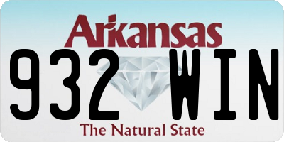 AR license plate 932WIN