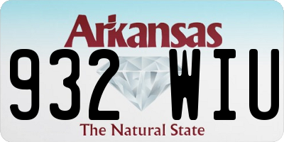 AR license plate 932WIU