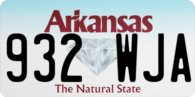 AR license plate 932WJA
