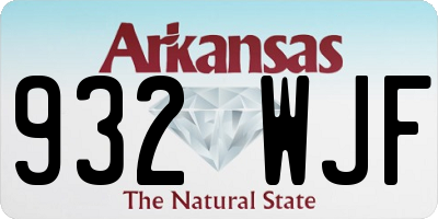 AR license plate 932WJF