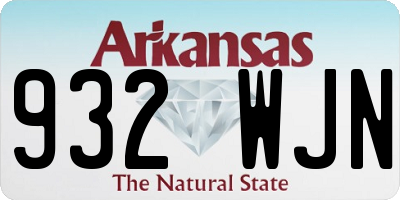 AR license plate 932WJN