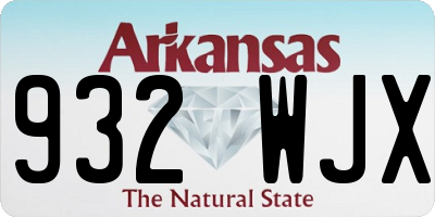 AR license plate 932WJX