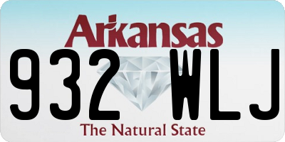 AR license plate 932WLJ