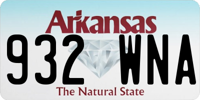 AR license plate 932WNA