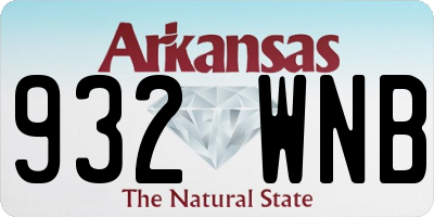 AR license plate 932WNB