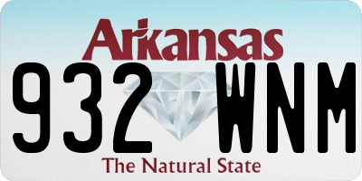 AR license plate 932WNM