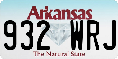 AR license plate 932WRJ