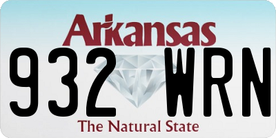 AR license plate 932WRN