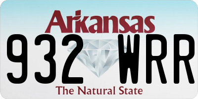 AR license plate 932WRR