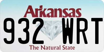 AR license plate 932WRT