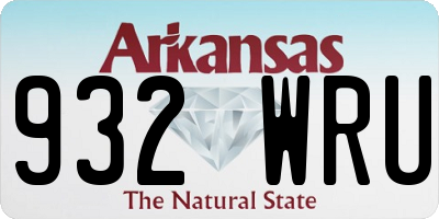 AR license plate 932WRU