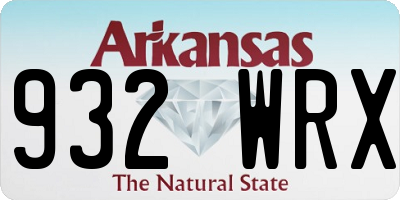 AR license plate 932WRX