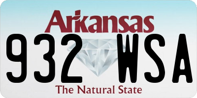 AR license plate 932WSA