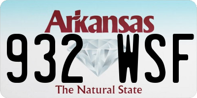 AR license plate 932WSF