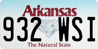 AR license plate 932WSI