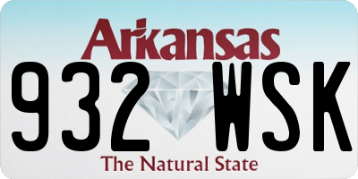 AR license plate 932WSK