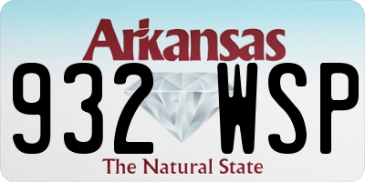 AR license plate 932WSP