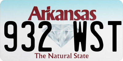 AR license plate 932WST