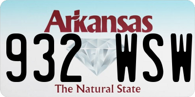 AR license plate 932WSW