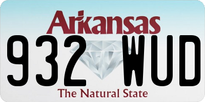 AR license plate 932WUD