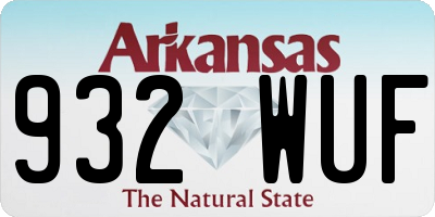 AR license plate 932WUF