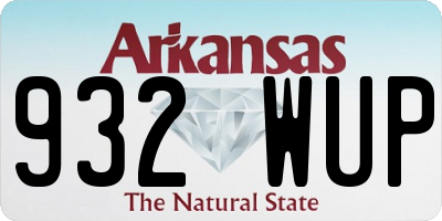 AR license plate 932WUP