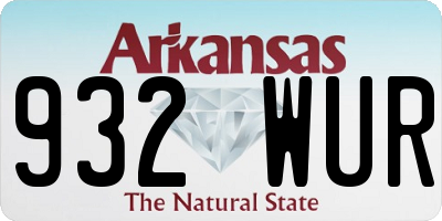 AR license plate 932WUR