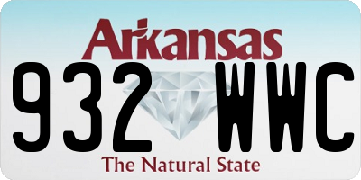 AR license plate 932WWC