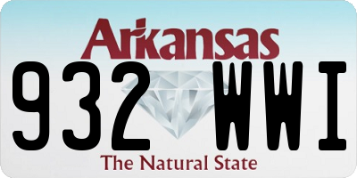 AR license plate 932WWI