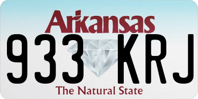 AR license plate 933KRJ