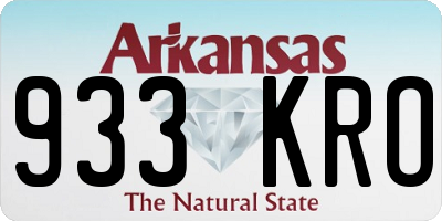 AR license plate 933KRO