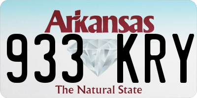 AR license plate 933KRY