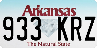 AR license plate 933KRZ
