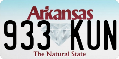 AR license plate 933KUN