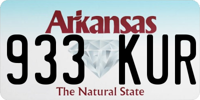 AR license plate 933KUR