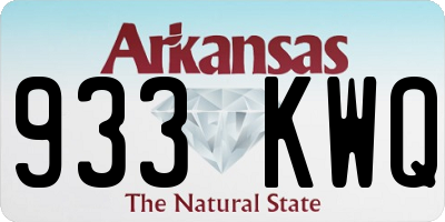 AR license plate 933KWQ