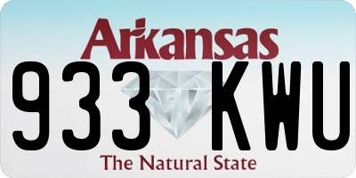 AR license plate 933KWU