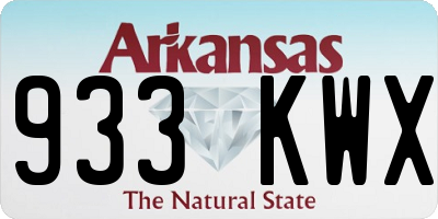 AR license plate 933KWX